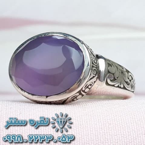 انگشتر دست ساز عقیق یمنی حرز و تربت