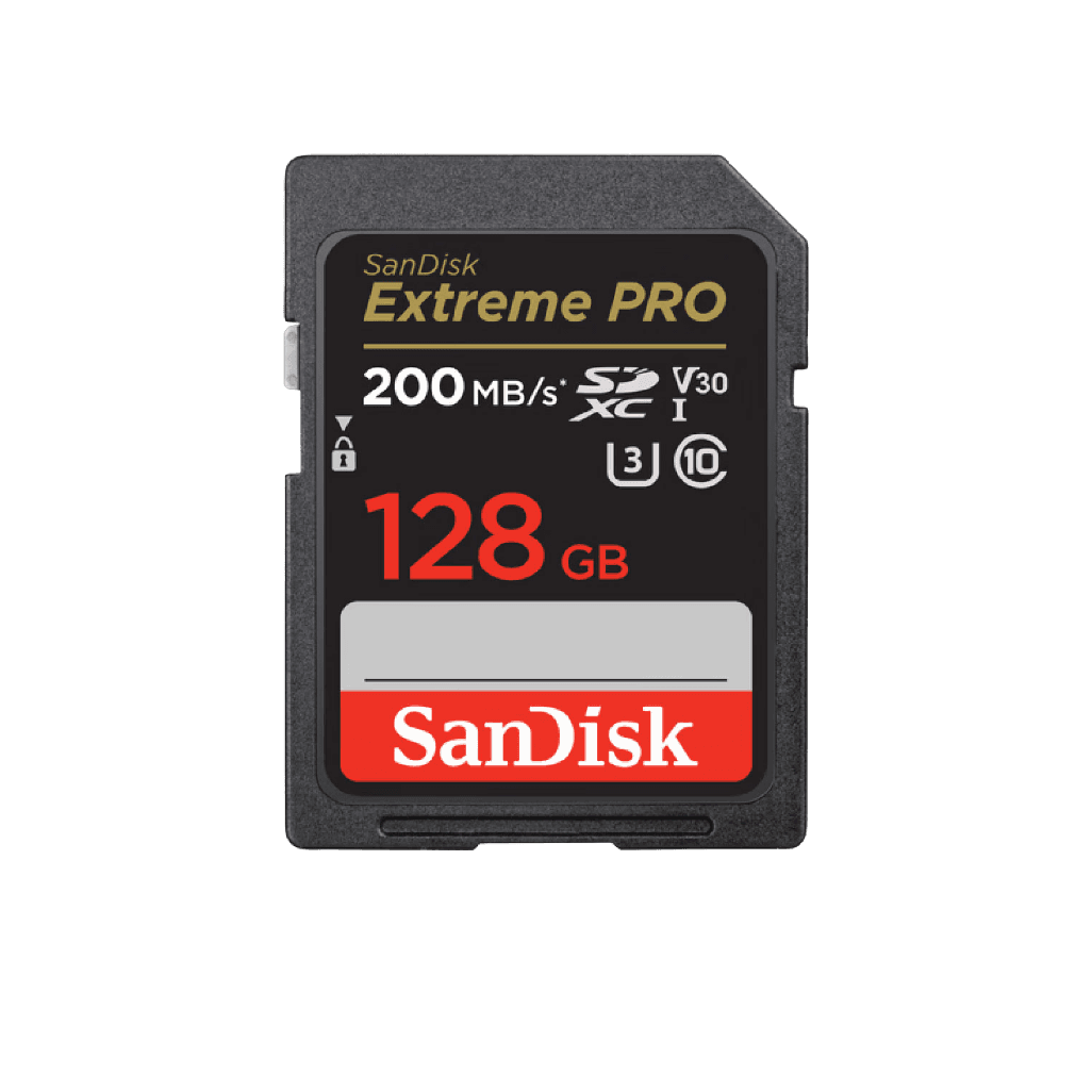 کارت حافظه SanDisk 128GB Extreme PRO 200MB/s کلاس 10 استاندارد UHS-I U3 V30 سرعت 200 مگابایت بر ثانیه