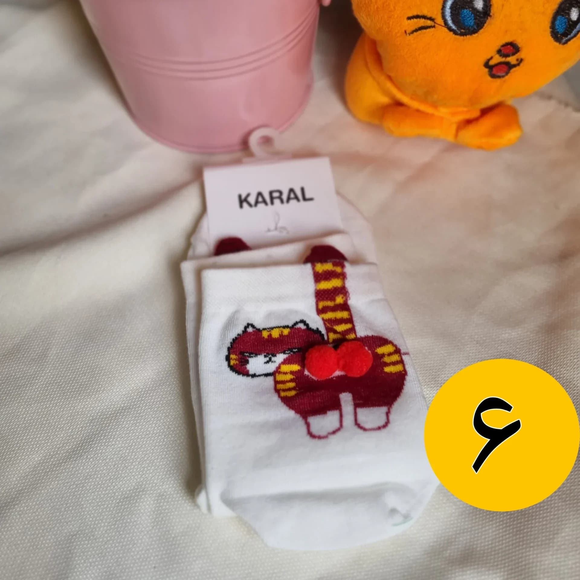 جوراب فانتزی نیم ساق گربه گیلاس دار — تصویر ۸