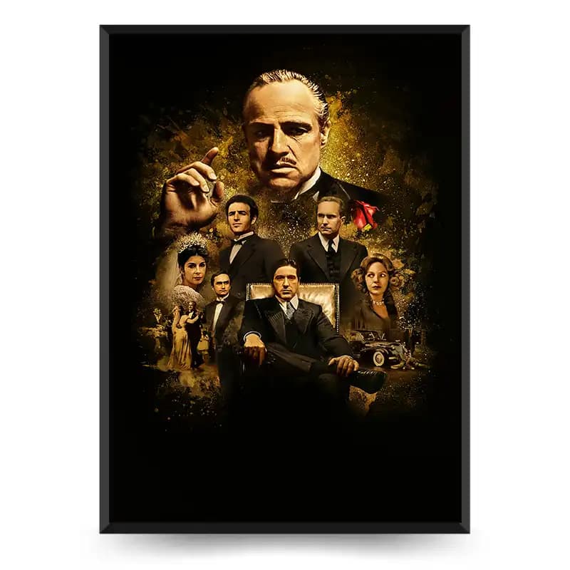 تابلو سینمایی فیلم God Father با تم مشکی