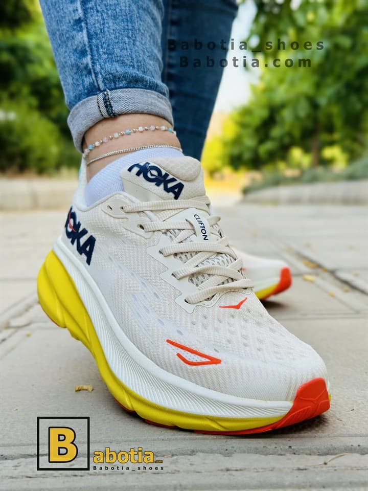 کتونی هوکا کلیفتون 9 رنگ کرم — تصویر ۵