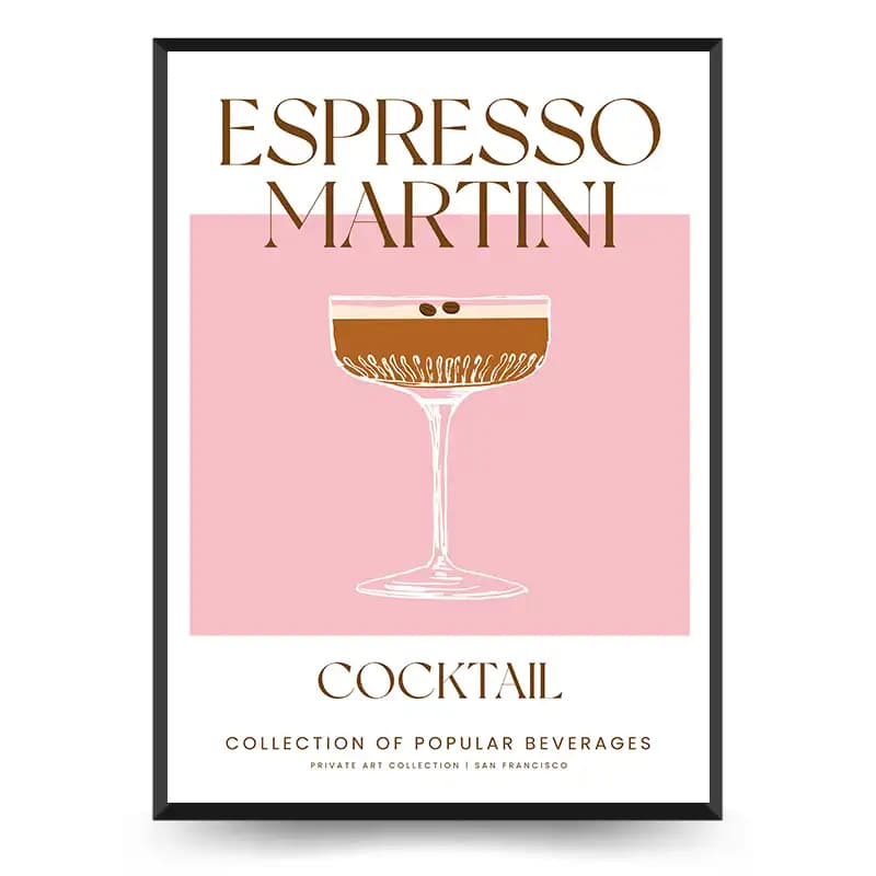 تابلو دکوراتیو کافه طرح نوشیدنی Espresso Martini