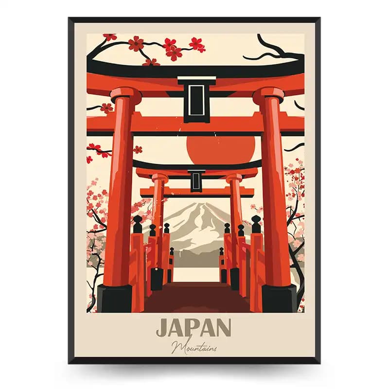 تابلو دکوراتیو گرافیکی طرح Japan