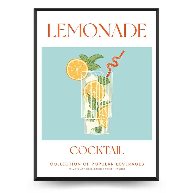 تابلو دکوراتیو کافه طرح نوشیدنی Lemonade