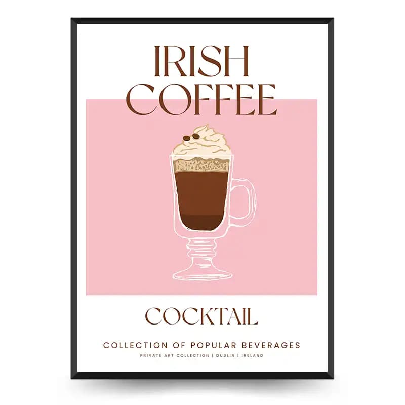 تابلو دکوراتیو کافه طرح نوشیدنی Irish coffee