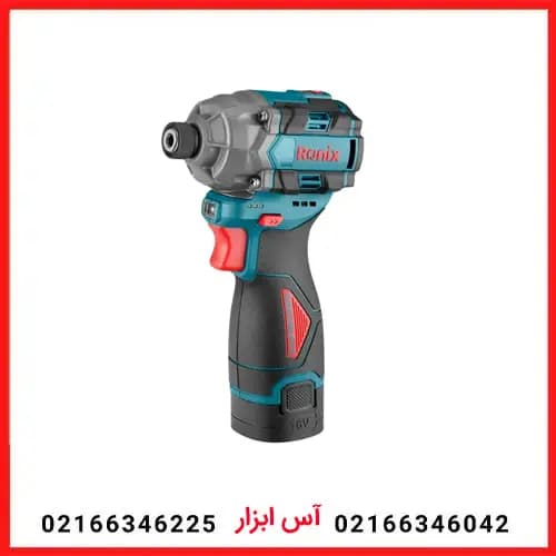پیچ گوشتی شارژی براش لس 16 ولت 150 نیوتن متر مدل 8668 رونیکس — تصویر ۳