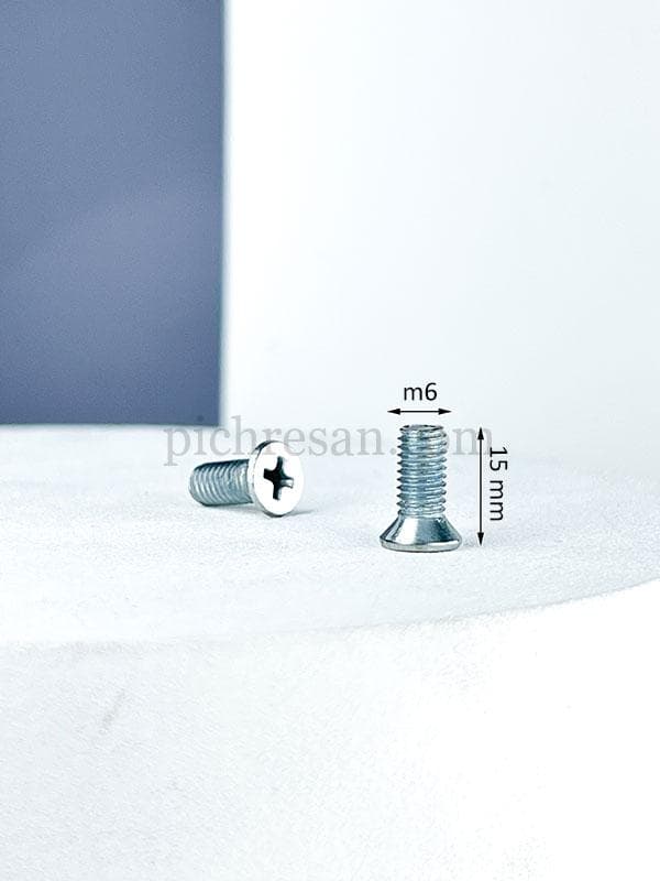پیچ استوانه سرتخت خزینه سایز 15*6 میلیمتر بسته 250عددی
