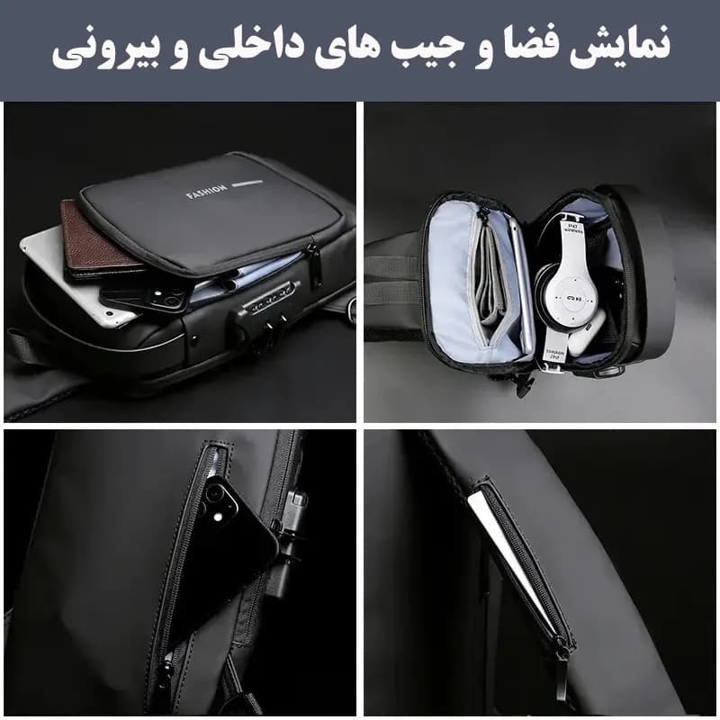 کیف بادی بگ سیلیکونی وارداتی مشکی اورجینال با قفل ضدسرقت — تصویر ۴