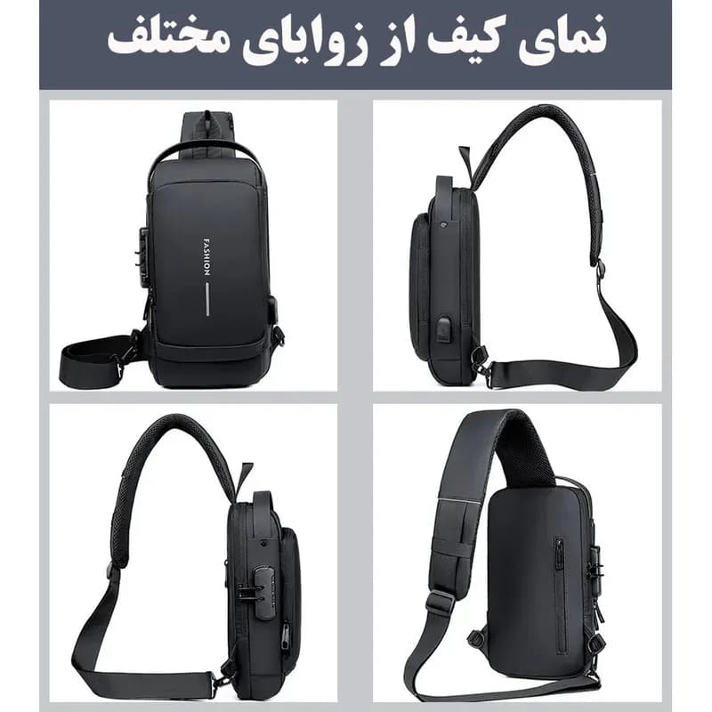 کیف بادی بگ سیلیکونی وارداتی مشکی اورجینال با قفل ضدسرقت — تصویر ۲