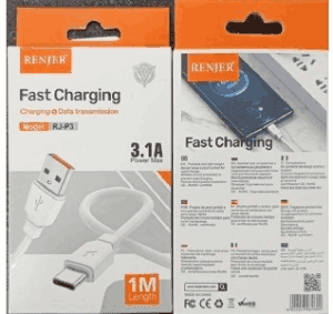 کابل شارژ و انتقال دیتا Renjer مدل RJ-P3 | طول ۱ متر، Power Max Type-C