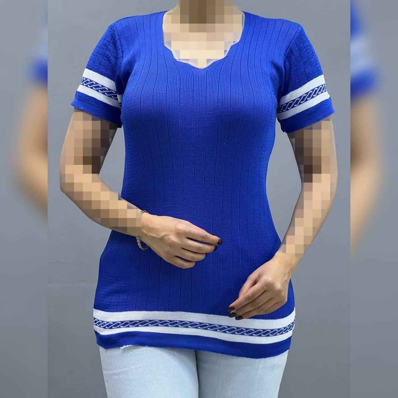 تیشرت کشبافت طرح پایین موج کد 8918 — تصویر ۲