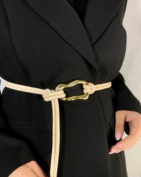 کمربند زنانه گره ای سگک فلزی دفرمه | ۵ رنگ — تصویر ۵