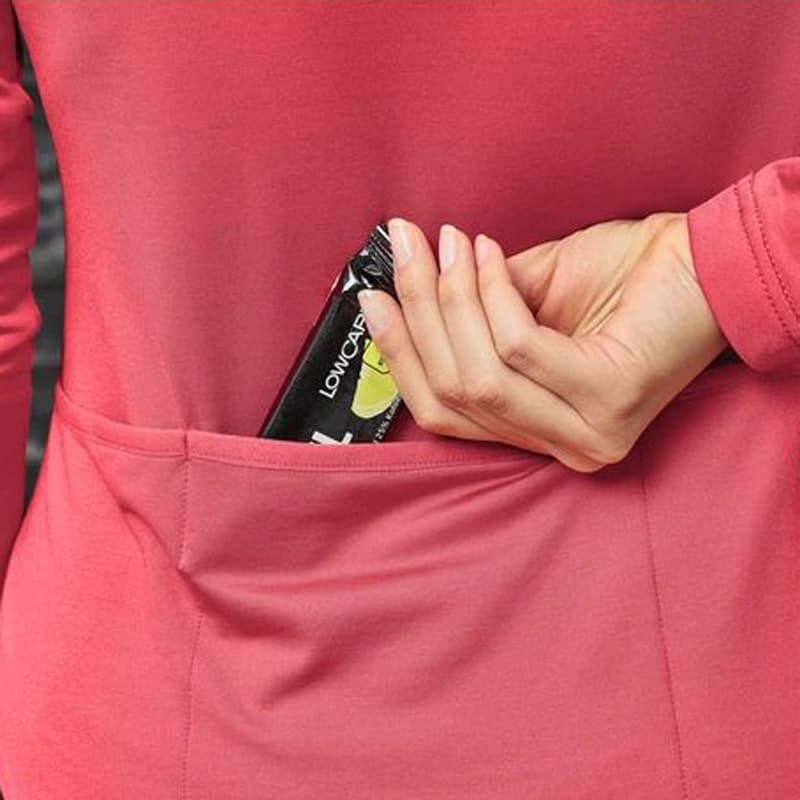 نیم زیپ ترمال دوچرخه سواری زنانه کریویت Crivit Thermal Cycling Half Zip صورتی شبرنگی — تصویر ۳