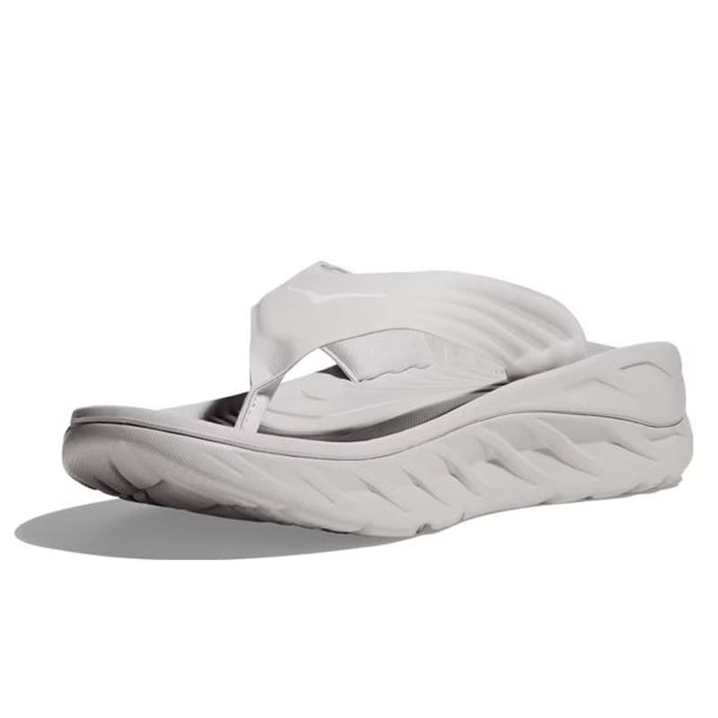 صندل ورزشی مردانه هوکا Hoka Ora Recovery Flip 2 طوسی سفید — تصویر ۳