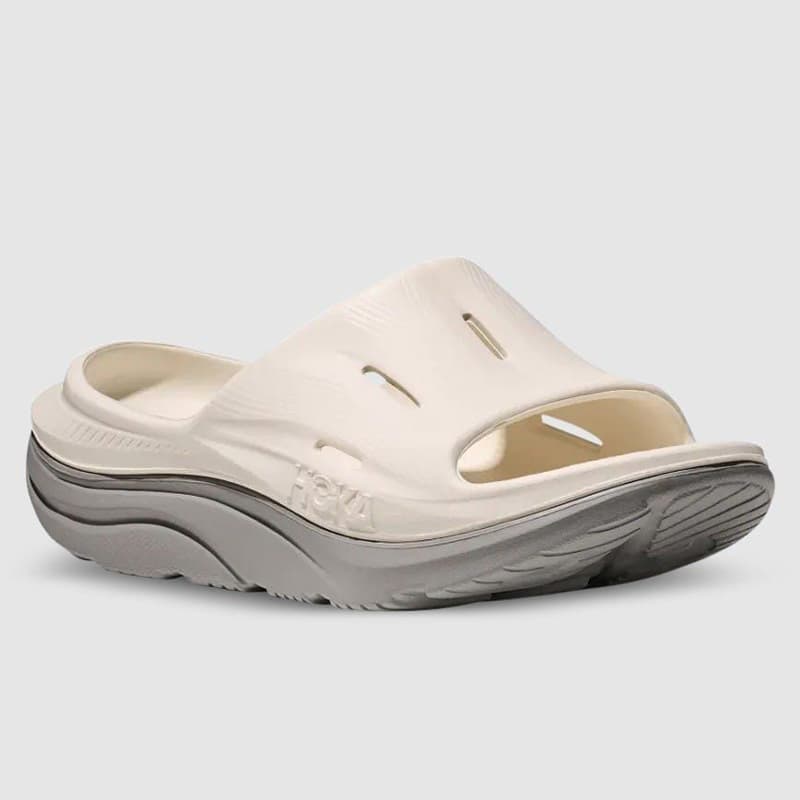 صندل ورزشی هوکا Hoka Ora Recovery Slides 3 سفید طوسی — تصویر ۲