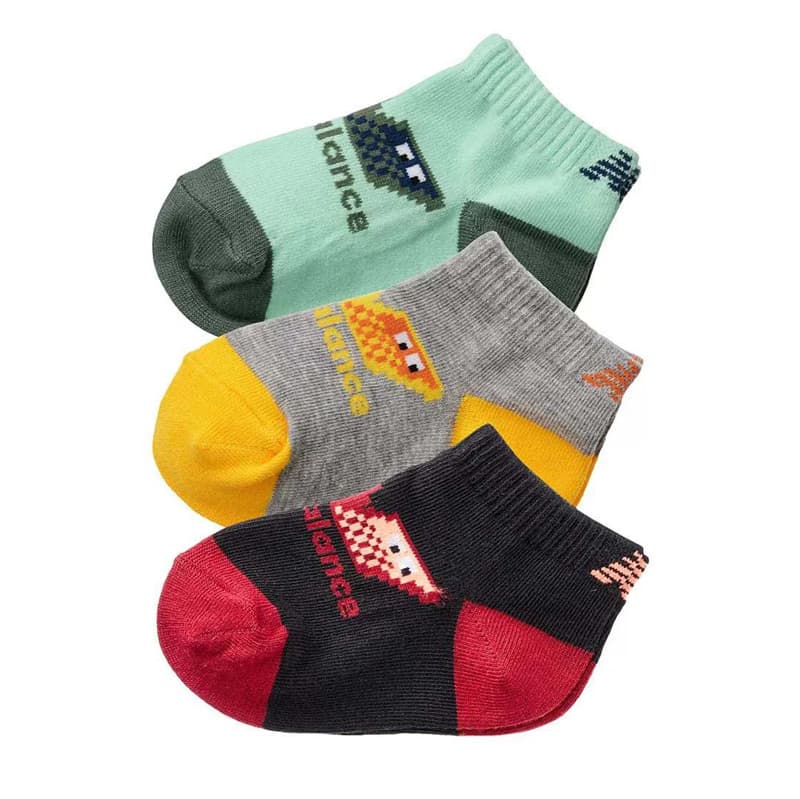 پک 3 جفتی جوراب بچگانه نیو بالانس New Balance Socks Kids مشکی طوسی سبز