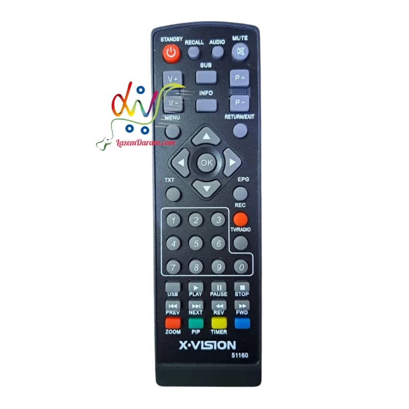 کنترل گیرنده دیجیتال ایکس ویژن 51160 طرح 885