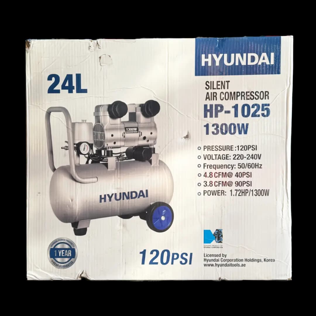 کمپرسور باد 25 لیتری سایلنت هیوندای مدل HP-1025 — تصویر ۲
