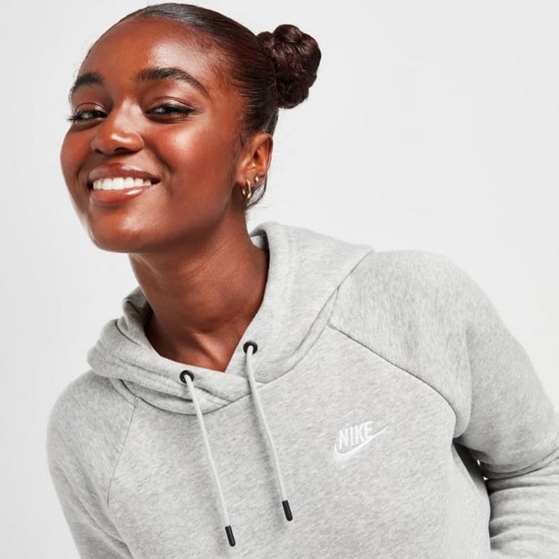 هودی ورزشی زنانه نایک Nike Sport Hoodie طوسی — تصویر ۵