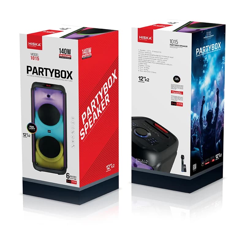 اسپیکر بلوتوثی قابل حمل هیسکا مدل PARTY BOX 1015 — تصویر ۶