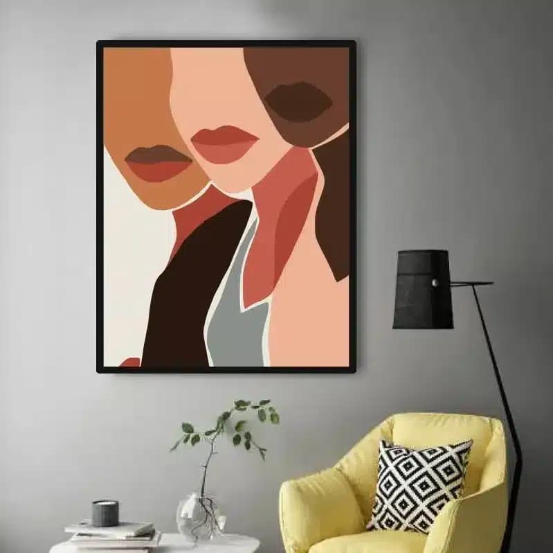 تابلو مدرن زن مدل رژ