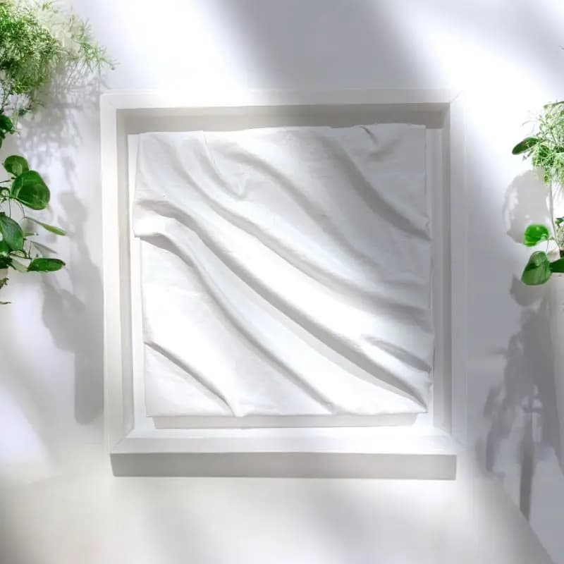 تابلو دکوراتیو برجسته پارچه ای طرح برف کد 24111 — تصویر ۵