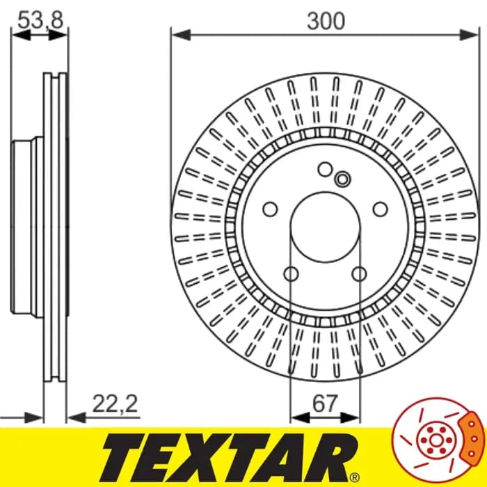 دیسک چرخ عقب بنز کلاس C اتاق W202 تکستار Textar — تصویر ۲