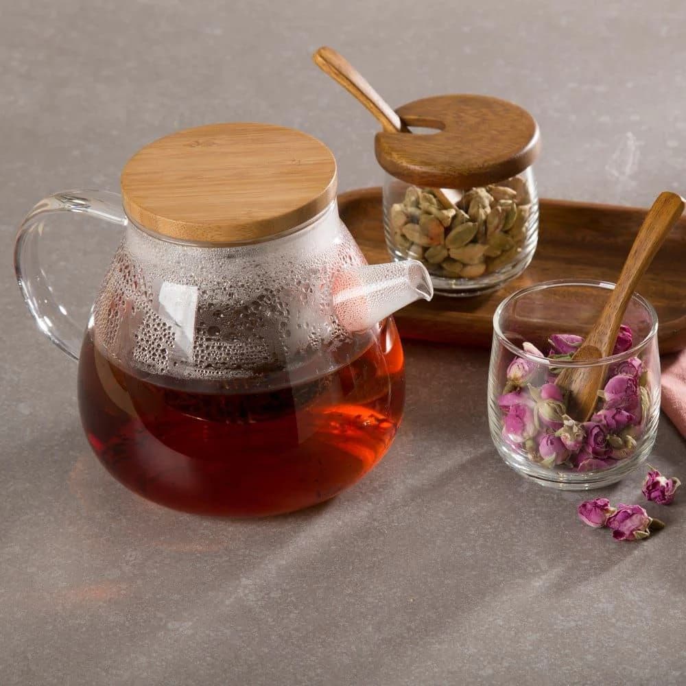 قوری شیشه ای بنتاتی Bentati صافی دار 900 میل مدل BN1683 — تصویر ۲