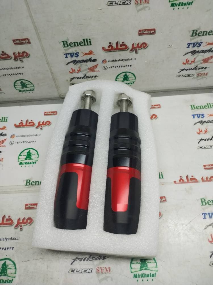 تفلن سر پروتکشن (محافظ) بغل شاسی خیاری انواع موتورسیکلت cnc قرمز (جفتی)