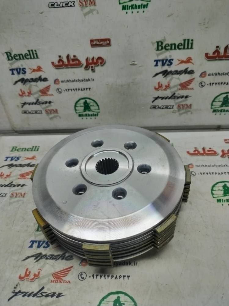4 چهار شاخ کلاچ (دیسک زیر و رو) کامل موتور رهرو طرح بوکسر (باکسر) و تریل فلات پرواز طرح crf سی ار اف (6 پیچ) شرکتی — تصویر ۲