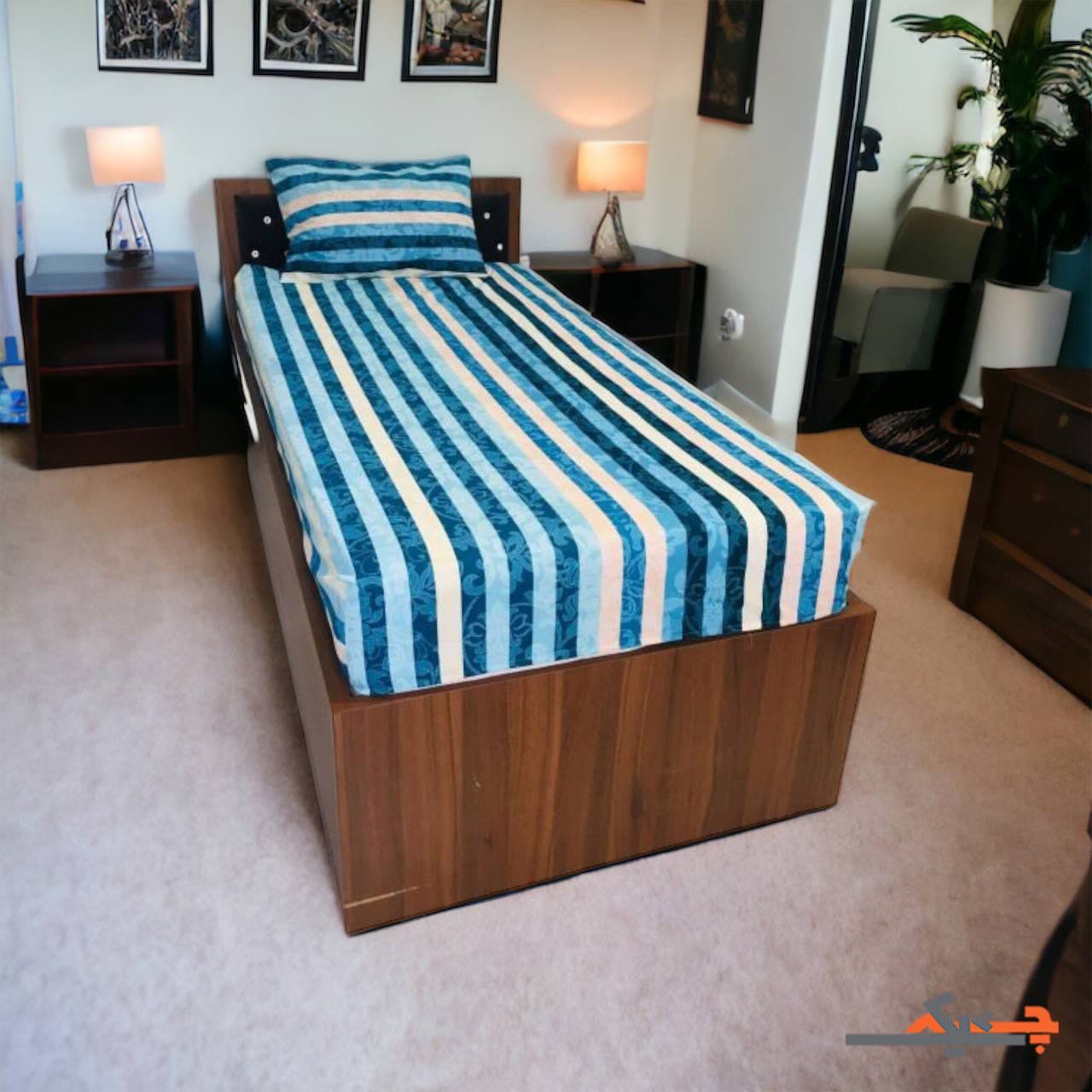 ملحفه کشدار 1.5 نفره طرح پیام (سبزآبی) کد MT1203698 — تصویر ۴