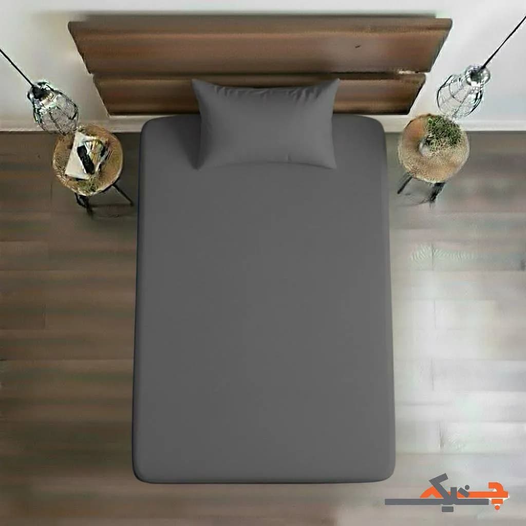 ملحفه کشدار یک نفره میکرو ساده (طوسی) کد MُM90352813
