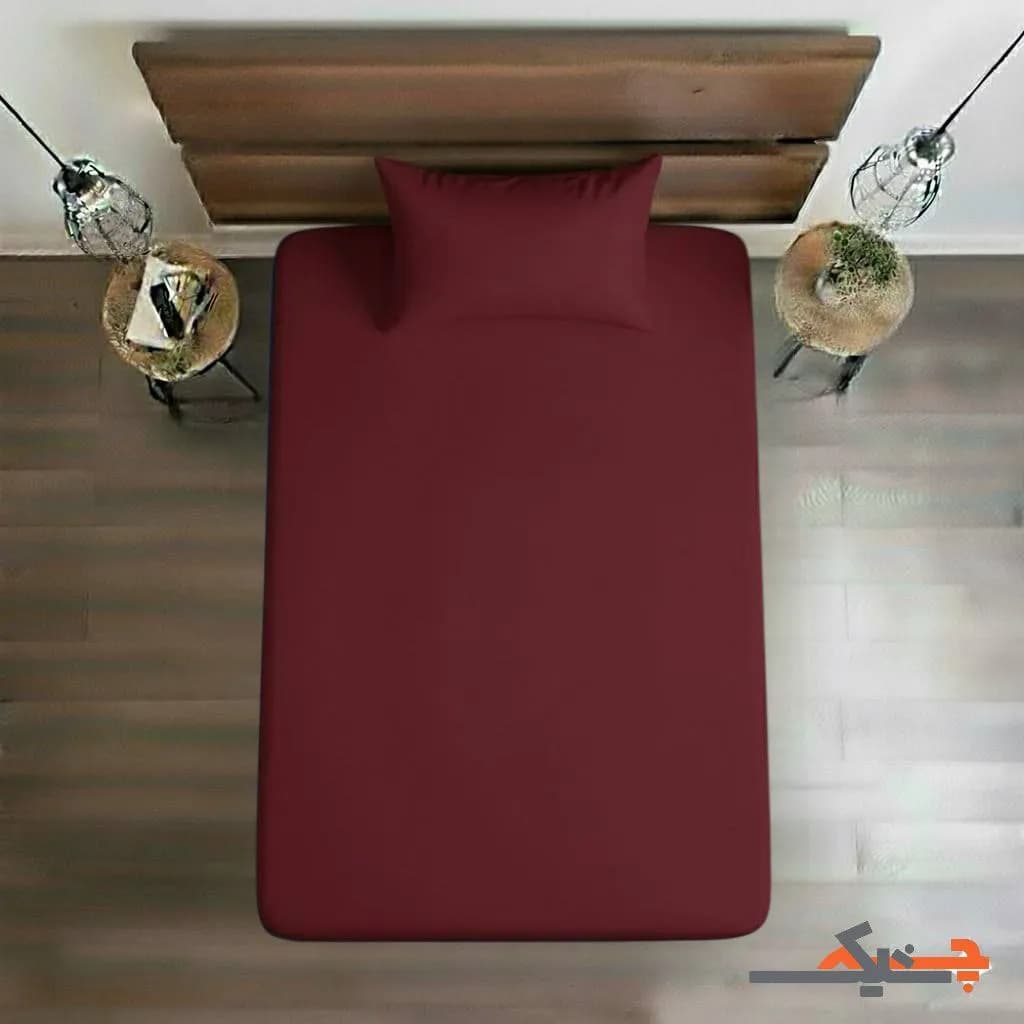 ملحفه کشدار یک نفره میکرو ساده (زرشکی) کد MُM90352810