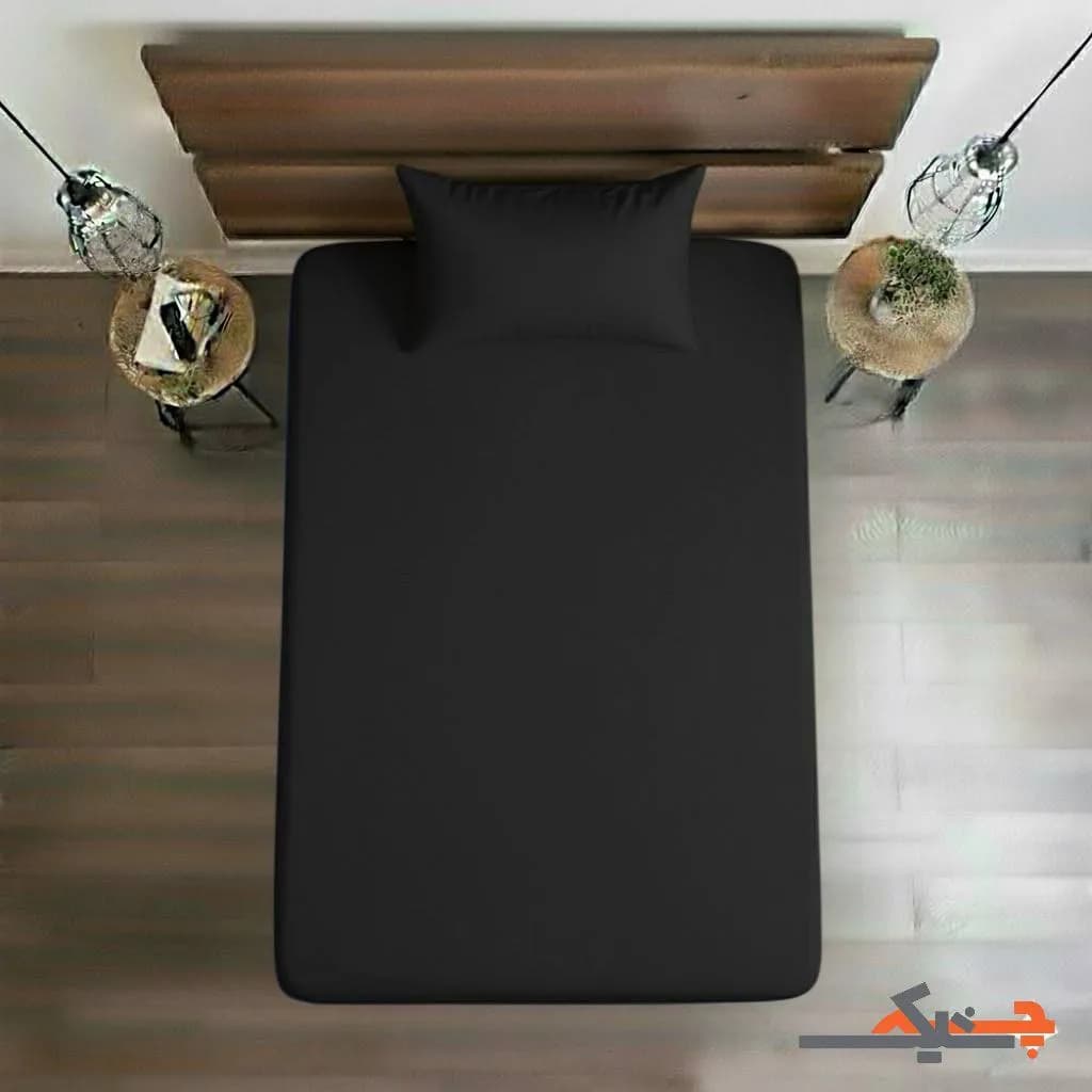 ملحفه کشدار یک نفره میکرو ساده (مشکی) کد MُM9035287