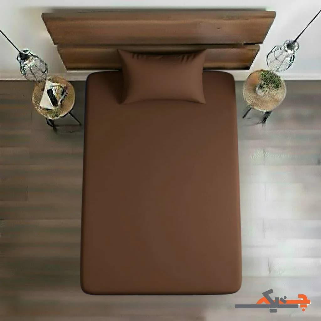 ملحفه کشدار یک نفره میکرو ساده (شکلاتی) کد MT9035285