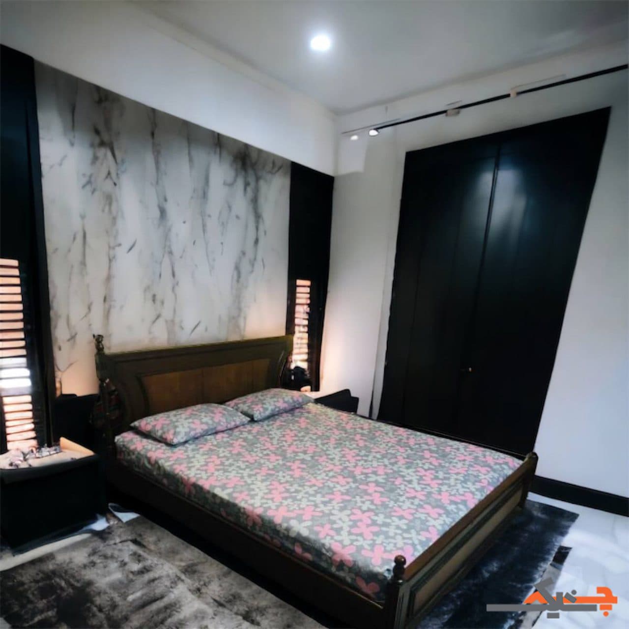 ملحفه کشدار دونفره طرح گلرو (طوسی) عرض160 کد MT16035248