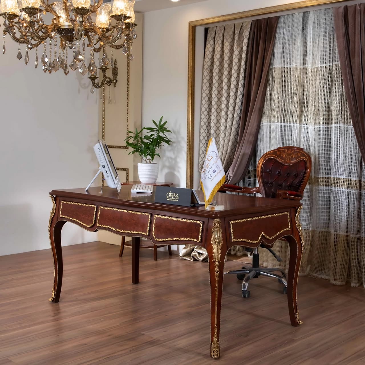 میز مدیریتی کلاسیک معرق MT1 — تصویر ۲