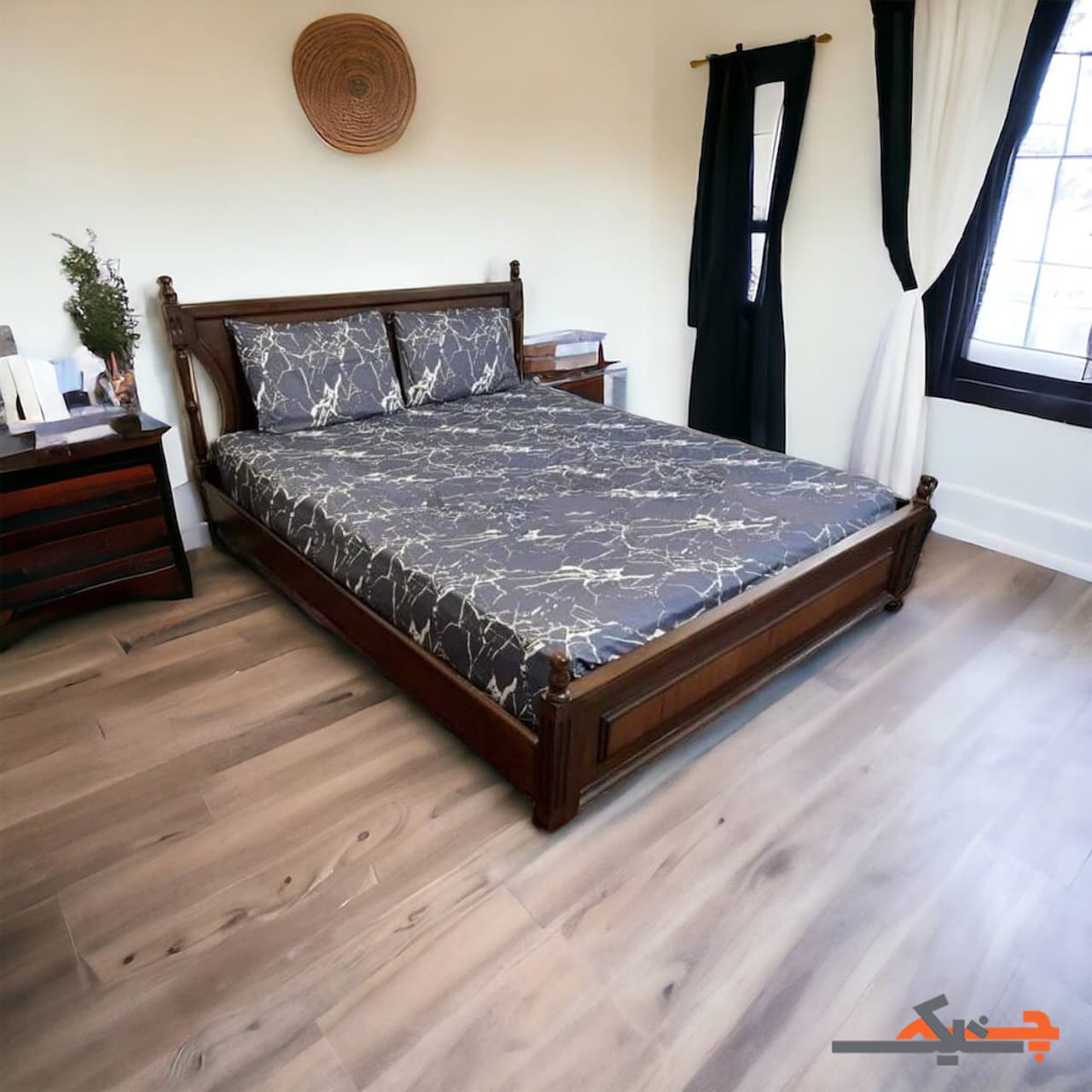ملحفه کشدار 2 نفره طرح گرانیتی (طوسی) عرض160 کد MT16034272