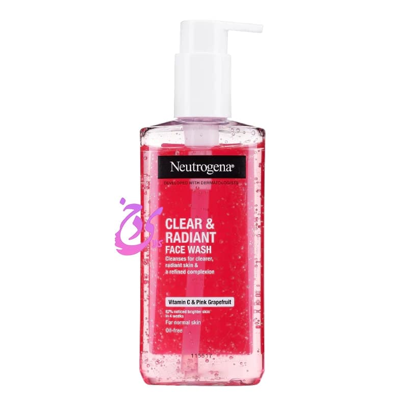 ژل شستشو صورت نوتروژینا مدل Clear & Radiant حاوی ویتامین C و گریپ فروت حجم 200 میلی لیتر
