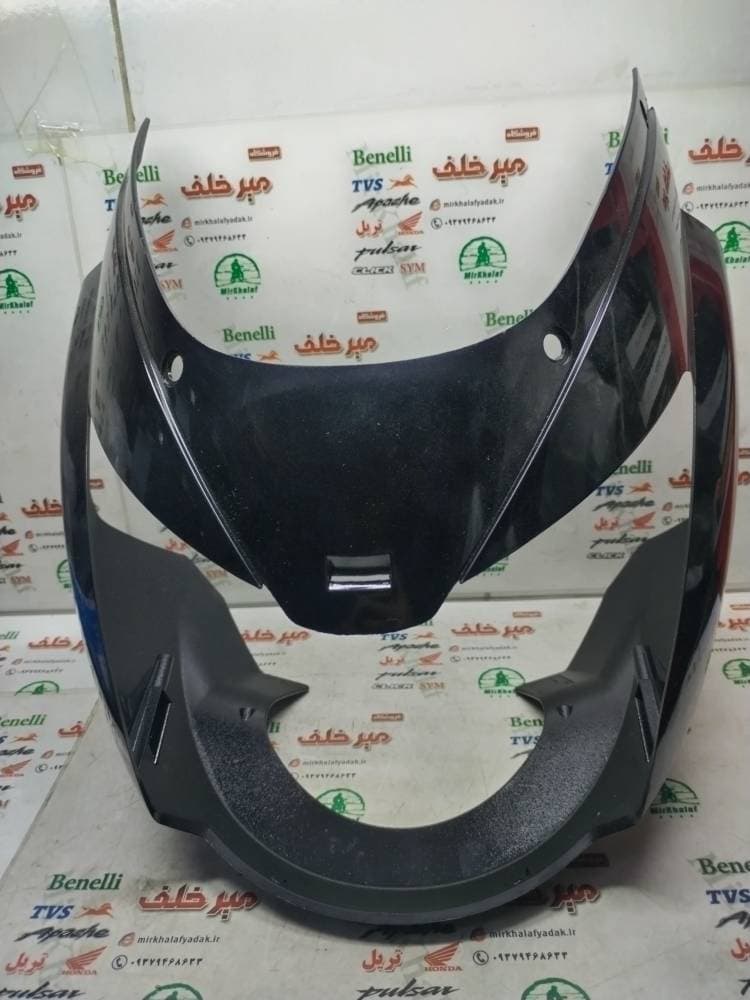 قاب کاور فلاپ دور بلوری چراغ جلو موتور پالس 180 و 200 کنسول خفاشی دیجیتالی مشکی
