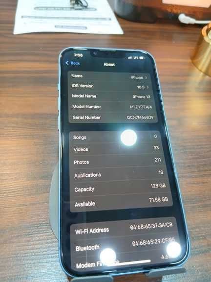 گوشی اپل IPHONE 13 za نرمال حافظه 128 GB | استوک به همراه اداپتور و کابل اصلی(پلمب) — تصویر ۶