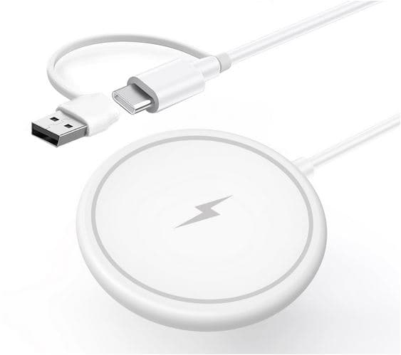 شارژر بی‌سیم مغناطیسی سریع ۱۵ وات با درگاه USB و Type-C