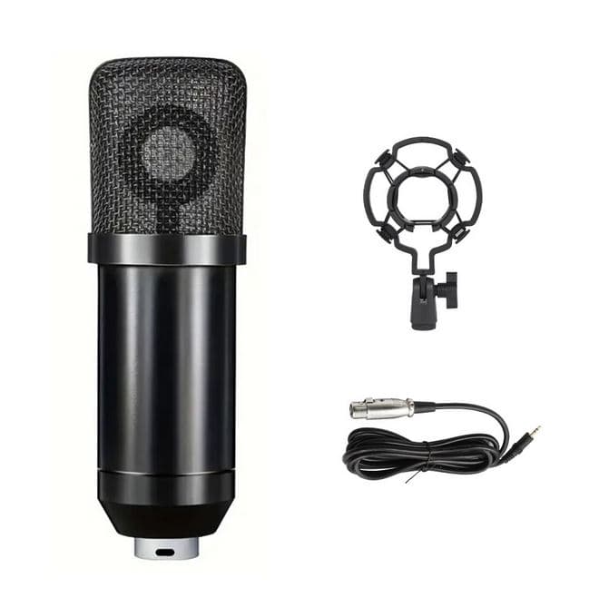 ست میکروفون کندنسر BM700 همراه کارت صدا V8 مخصوص استریم و پادکست