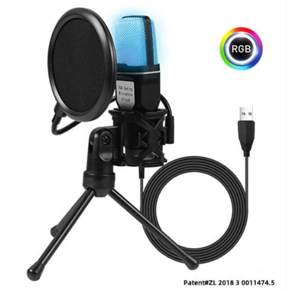 میکروفون کندنسر رومیزی RGB مدل SF-666R مخصوص بازی و ضبط صدا