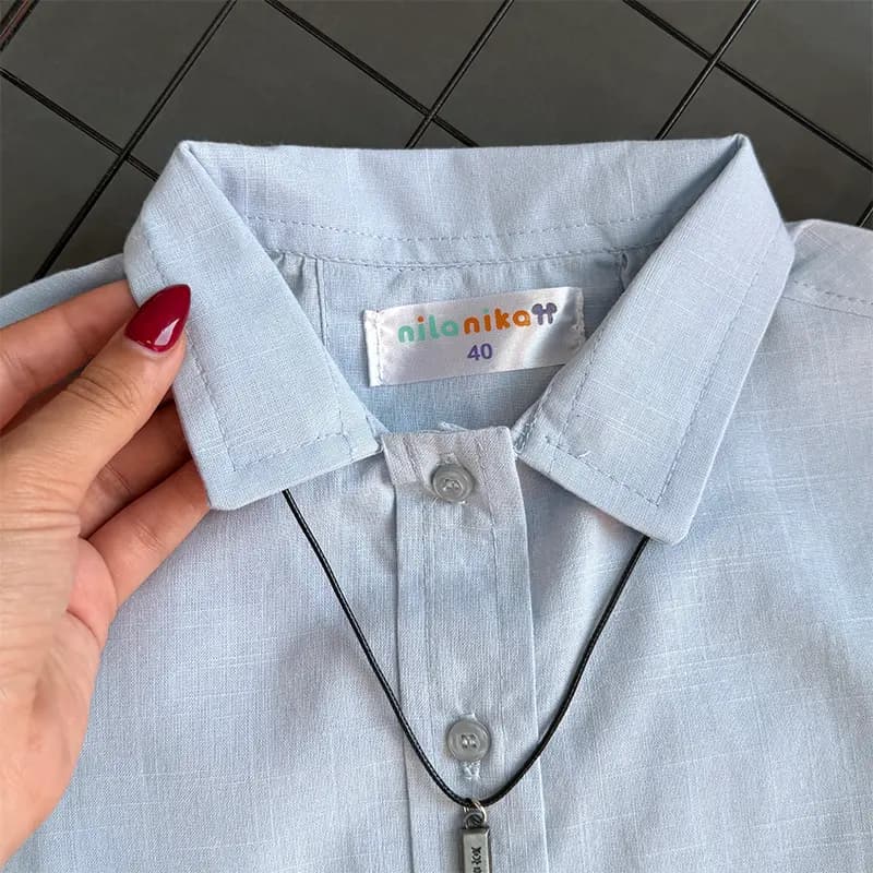 ست تاپ و شلوارک بچگانه مینیمال تابستانه مناسب گردش کد 1299 — تصویر ۴