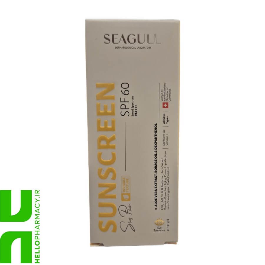 کرم ضد آفتاب SPF60 انواع پوست بی رنگ سی گل 50میلی لیتر