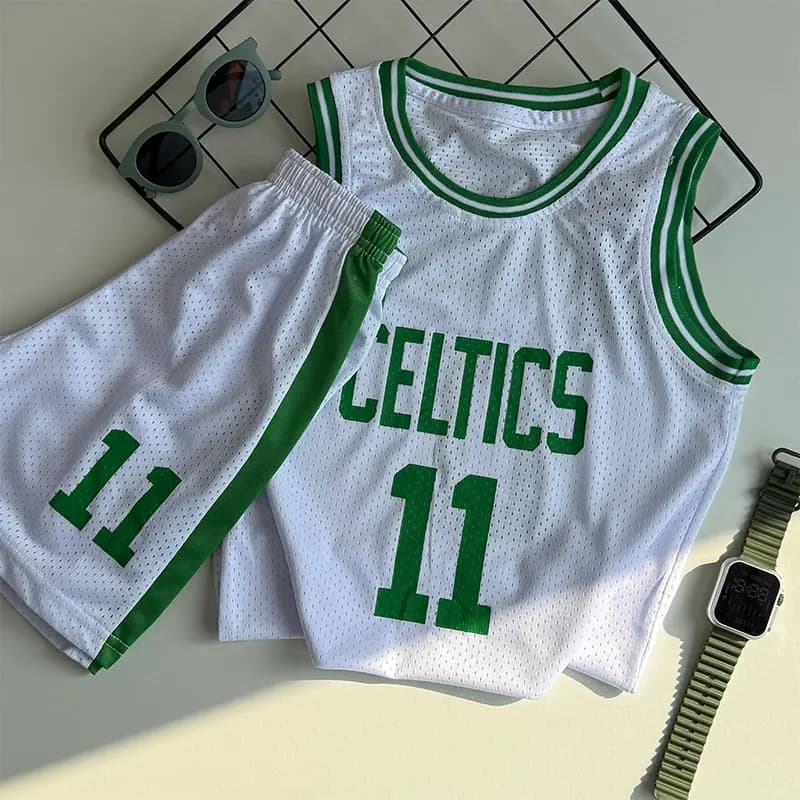 تاپ و شلوارک پسرانه ورزشی بهار و تابستانه مدل سلتیکس (Celtics) کد4161 — تصویر ۵
