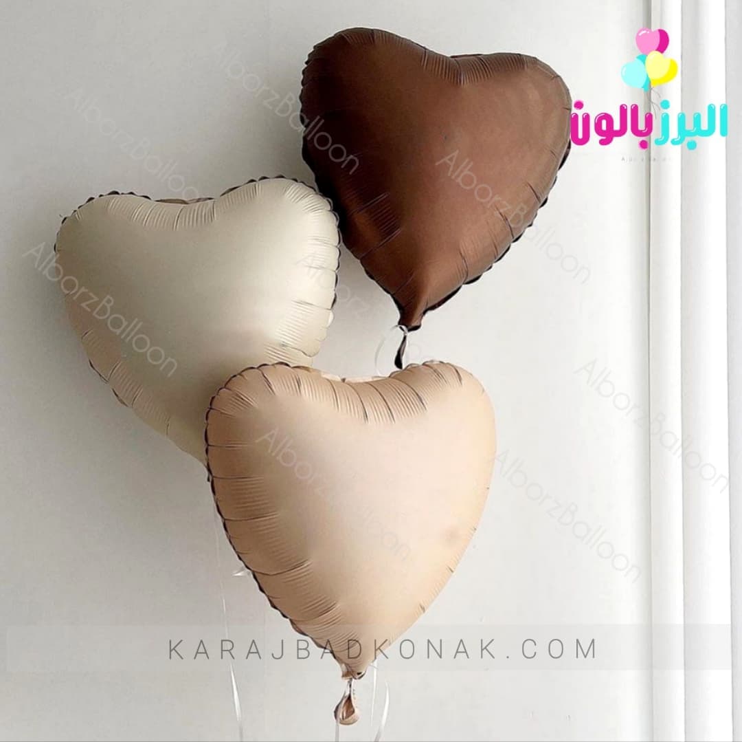 بادکنک فویلی قلب قهوه ای نود — تصویر ۲
