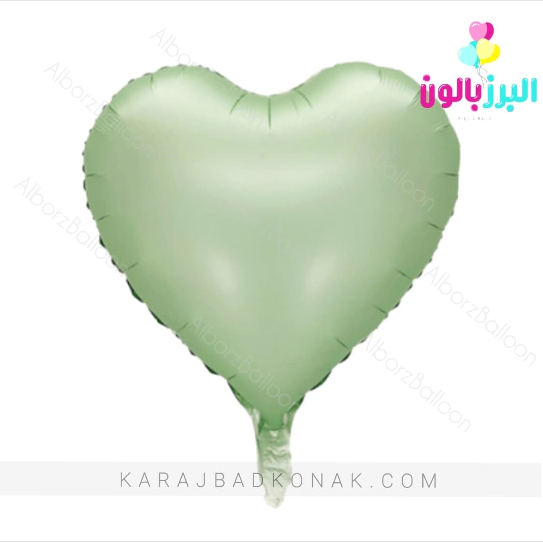 بادکنک فویلی قلب سبز پاستل