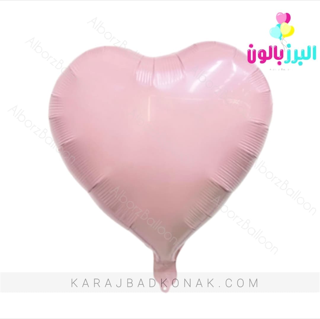 بادکنک فویلی قلب صورتی پاستل